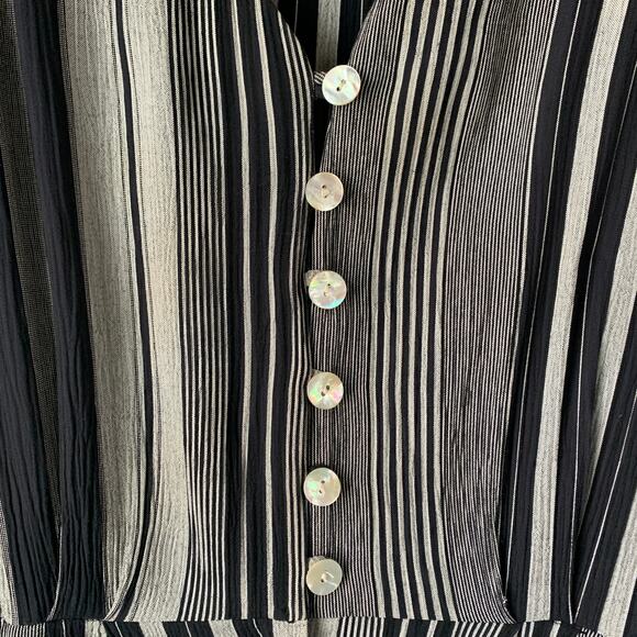 Vintage R.J. Stevens by Carol Escritor Romper Navy and Gray Stripes Size 12 - Picture 13 of 16